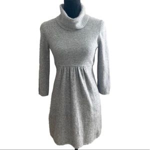 J. Crew Grey Wool & Cashmere Blend Turtleneck Sweater Dress Size S Small